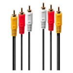 Lindy premium - c�ble vid�o / audio - vid�o / audio composite - phono rca x 3 m�le pour phono rca x 3 ...