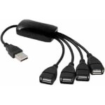 Link hub usb 2. 0 4 porte nero compatto ad alta velocit� 480 mbps