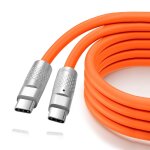 Liquid silicone usb 3. 2 gen2 20gbps cable, 3m soft chubby usb c to usb c 4k@60hz fast charging cable ...