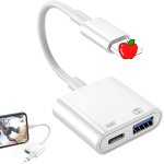 Loc - adaptateur appareil photo, 2 en 1 adaptateurs usb vers lightn1ng avec port de charge compatible ...
