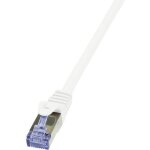 Logilink - cq3041s rj45 c�ble r�seau, c�ble patch cat 6a s / ftp 1. 50 m blanc ignifuge, avec cliquet ...