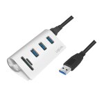 Logilink cr0045 hub usb 3. 0 3 ports avec lecteur de carte sd + carte m�moire micro - sd bo��tier en ...