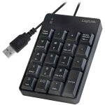 Logilink pav� num�rique usb, avec c�ble, 19 touches, noir
