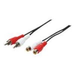 Logilink - rallonge de câble audio - rca x 2 femelle pour rca x 2 mâle - 5 m - noir Logilink - rallonge de câble audio - rca x 2 femelle pour rca x 2 mâle - 5 m - noir