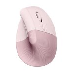 Logitech lift - souris ergonomique verticale sans fil bluetooth - rose