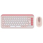 Logitech pop icon combo - ensemble clavier et souris - sans fil - bluetooth le - qwerty - r. - u. - rose, ...