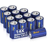 Longlife piles baby c 1, 5 v longlife (lot de 14) alkaline batteries lr14 7000 mah battery type c haute ...