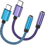 Loranka - lot de 2 adaptateurs usb c vers prise jack 3, 5 mm, adaptateur auxiliaire vers type c pour ...