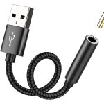 Loranka - adaptateur usb m�le vers prise casque femelle 3, 5 mm audio auxiliaire externe c�ble usb - ...