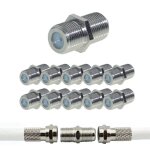 Lot de 10 adaptateurs coaxiaux type f femelle pour c�ble d'antenne tv, raccord de type f femelle avec ...