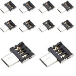 Lot de 10 adaptateurs micro usb otg micro usb m�le vers usb 2. 0 femelle ultra mini taille connecteur ...