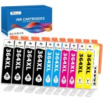 Lot de 10 cartouches d'encre 364xl compatible pour hp 364 xl pour photosmart 5520 5510 6525 6520 5515 ...