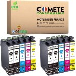 Lot de 10 cartouches d'encre compatibles avec epson 29 xl fraise - pour epson 29 expression home xp 452 ...