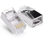 Lot de 10 connecteurs ethernet rj45 8p8c � sertir modulaire lan gigabit haute vitesse connexion internet ...