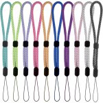 Lot de 10 dragonnes pour tlphone portable, rflchissantes, rglables, courtes pour appareil photo, ...