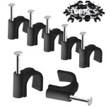 Lot de 100 serre - cbles ronds noirs - 12 mm - bornes murales pour cbles electriques - pour ethernet, ...