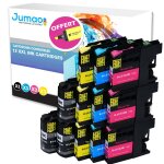 Lot de 12 cartouches jet d'encre type jumao compatible pour brother dcp - j4110dw + fluo offert
