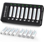 Lot de 16 piles rechargeables aaa avec chargeur, piles aaa rechargeables haute capacit 1000 mah 1, 2 ...