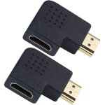 Lot de 2 adaptateurs d'angle hdmi angle droit a 90 plat de prise hdmi a vers prise hdmi a 19 broches ...