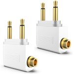 Lot de 2 adaptateurs pour casque d'avion - plaqu or - prise stro 3, 5 mm - pour toutes les compagnies ...
