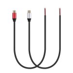 Lot de 2 adaptateurs de connecteur jack rca femelle vers cble nu - cble audio vido rca pour amplificateur, ...