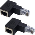 Lot de 2 adaptateurs ethernet a 90 degrs, connecteur rj45 mle vers femelle blind, compatible avec ...