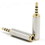 Lot de 2 adaptateurs jack 3, 5 mm 1 / 8  vers prise mle trrs 2, 5 mm pour connecter les microphones ...