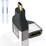 Lot de 2 adaptateurs micro hdmi vers hdmi 8 k @ 60 hz, connecteur micro hdmi, plaqu� or, version hdmi ...