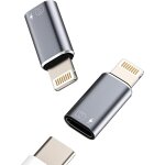 Lot de 2 adaptateurs otg pour iphone - ecrou usb c vers lightning mle - lecteur de carte - pour claviers ...