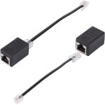 Lot de 2 adaptateurs rj45 vers rj11, noir rj45 8p8c vers rj11 6p4c + convertisseur d'extension rj45, ... Lot de 2 adaptateurs rj45 vers rj11, noir rj45 8p8c vers rj11 6p4c + convertisseur d'extension rj45, ...