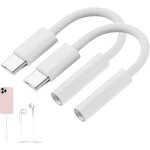 Lot de 2 adaptateur usb c vers jack iphone 15 adaptateur jack usb c pour ecouteurs type - c vers 3, 5 ...