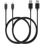 Lot 2 cables pour alcatel one touch star (6040 / 6010d) - cable micro usb noir 1 m�tre phonillico