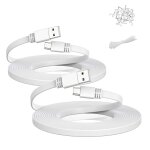 Lot de 2 cbles d'alimentation micro usb 6m, cordon charge camra scurit domicile plat chargeur pour ...