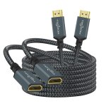 Lot de 2 cbles d'extension hdmi 2m, rallonge hdmi 4k mle vers femelle, cble adaptateur hdmi 2. 0 en ...