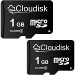 Lot de 2 cartes micro sd 1 go avec adaptateur sd, idal pour stockage lger, musique, photos, mp3, gps ...