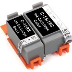 Lot de 2 cartouches d'encre compatibles canon bci - 15 bci - 16 c - 15 bubble jet i70 i80 pixma ip90 ...
