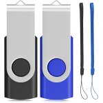 Lot de 2 clés usb 2. 0 avec protection pivotante (couleurs mélangées et cordon) 32 go noir / bleu Lot de 2 clés usb 2. 0 avec protection pivotante (couleurs mélangées et cordon) 32 go noir / bleu