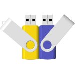 Lot de 2 clés usb 2. 0 rotatives en métal 32 go - vitesse rapide - jaune et bleu Lot de 2 clés usb 2. 0 rotatives en métal 32 go - vitesse rapide - jaune et bleu