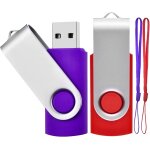 Lot de 2 cl� usb 16 go usb 2. 0 m�moire flash drive clef usb pivotantes avec cordes bon cadeau pour enfant ...