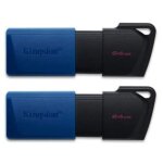 Lot de 2 cl usb 3. 2 gen 1 kingston datatraveler exodia m dtxm / 64go avec capuchon mobile (noir + bleu) ...