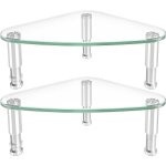 Lot de 2 cran d'ordinateur risertriangle bureau d'angle avec support universel pour cran d'ordinateur ...