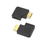 Lot de 2 hdmi coud coupleur hdmi 90 et 270 degrs mle vers femelle vertical plat adaptateur[gbp6273919] ...