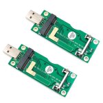 Lot de 2 mini cartes pci - e sans fil  adaptateur usb, avec carte sim 8 broches pour wwan / lte module ...