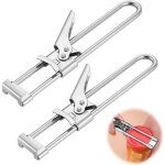 Lot de 2 multifonctionnel acier inoxydable ouvre bocal r�glable, ouvre bocal sans effort manuel, ouvre ...