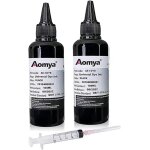 Lot de 2 noir 100ml x 2 flacons de recharge d'encre colorante universelle pour imprimantes hp canon epsn ...