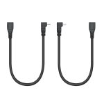 Lot de 2 rallonges micro usb courtes - 90 degrs vers le haut et vers le bas - cble de charge et de ...