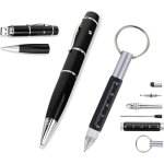 Lot de 2 stylos multifonctions stylo � bille avec cl� usb 8go int�gr�e + mini stylo - outil avec tournevis ...