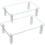 Lot de 2 supports de moniteur ¿ 3 rehausseurs de moniteur rglables en hauteur, support de moniteur ...
