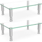 Lot de 2 supports pour moniteur d'ordinateur avec support de bureau multimdia rglable en hauteur pour ...