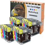 Lot de 20 cartouches d'encre compatibles avec brother lc - 1100 dcp - 185 383 385 387 395 585 6690 j615 ...